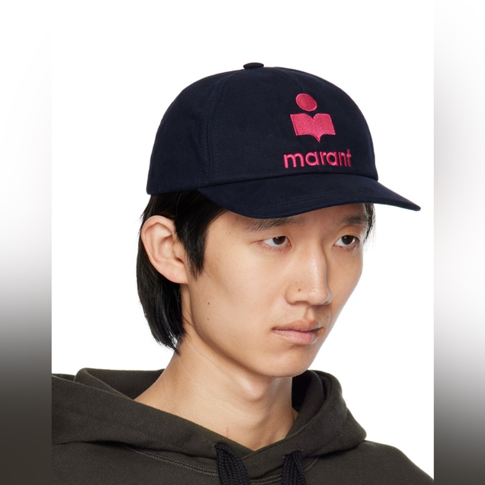 Isabel Marant Navy and Pink Logo Hat - Picture 3 of 8